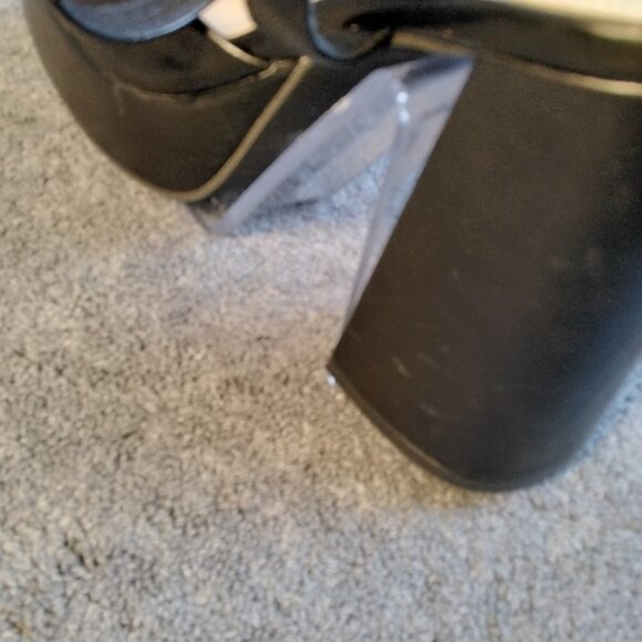 🖤 Modatope Black Platform Block Heels Size 6 Sandals Open Toe Pumps Ankle Strap - Picture 8 of 13